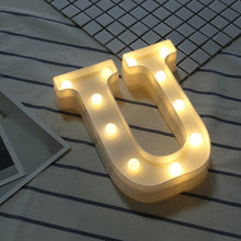 Load image into Gallery viewer, Luminous LED Letter Night Light Creative 26 English Alphabet Number Battery Lamp Romantic Wedding Party Decoration
